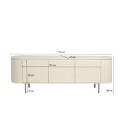 TV-meubel Patou Mangohout Beige 43x170x56 cm-TV-meubels-Livingfurn