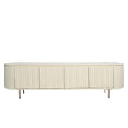 TV-meubel Patou Mangohout Beige 43x210x56 cm-TV-meubels-Livingfurn