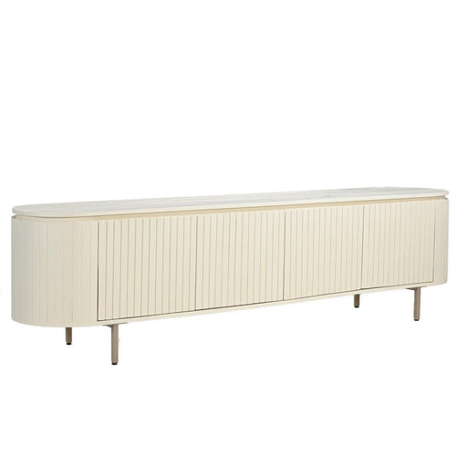 TV-meubel Patou Mangohout Beige 43x210x56 cm-TV-meubels-Livingfurn