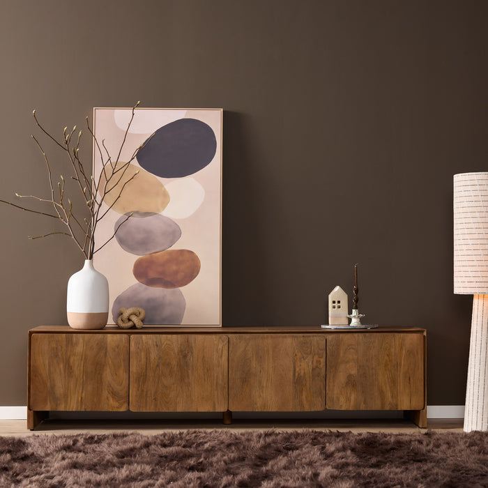 TV-meubel Tense Naturel Mangohout 200x40 cm-TV-meubels-Starfurn