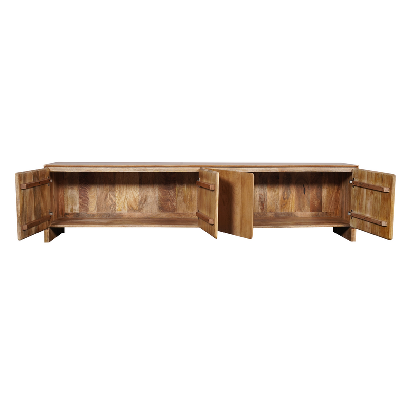 TV-meubel Tense Naturel Mangohout 200x40 cm-TV-meubels-Starfurn