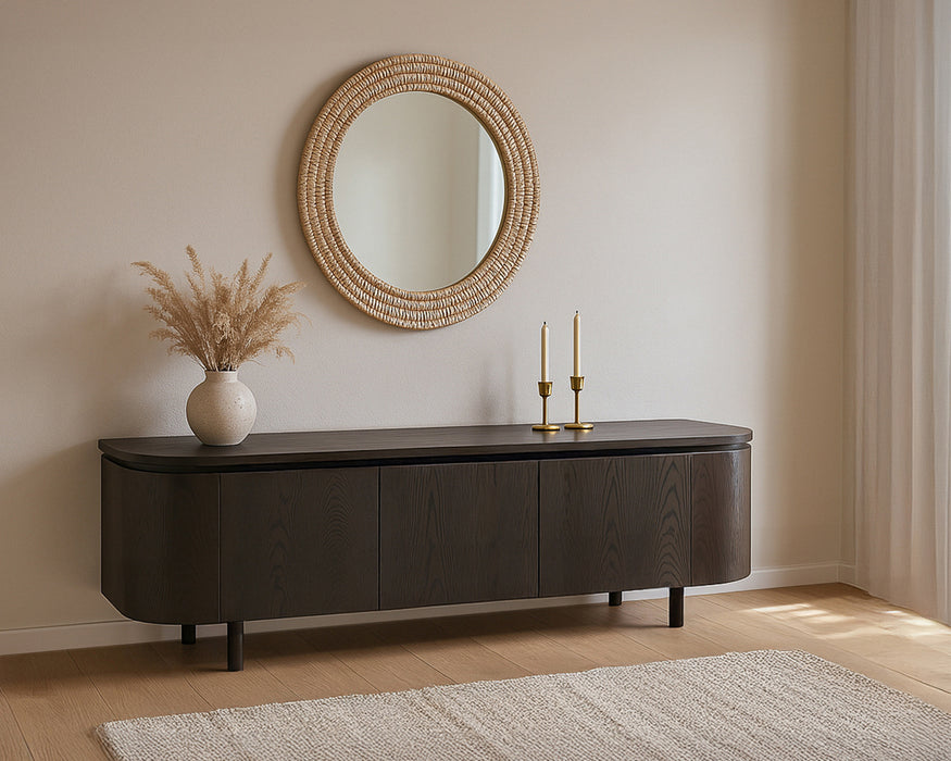 TV-meubel Tobago Eikenhout fineer Bruin 170x43 cm-TV-meubels-Livingfurn