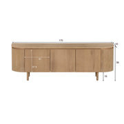 TV-meubel Tobago Eikenhout fineer Naturel hout 170x43x56 cm-TV-meubels-Livingfurn