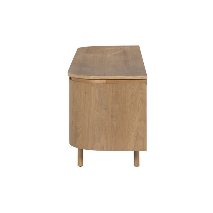 TV-meubel Tobago Eikenhout fineer Naturel hout 210x43 cm-TV-meubels-Livingfurn