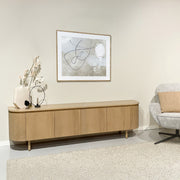 TV-meubel Tobago Eikenhout fineer Naturel hout 210x43x56 cm-TV-meubels-Livingfurn