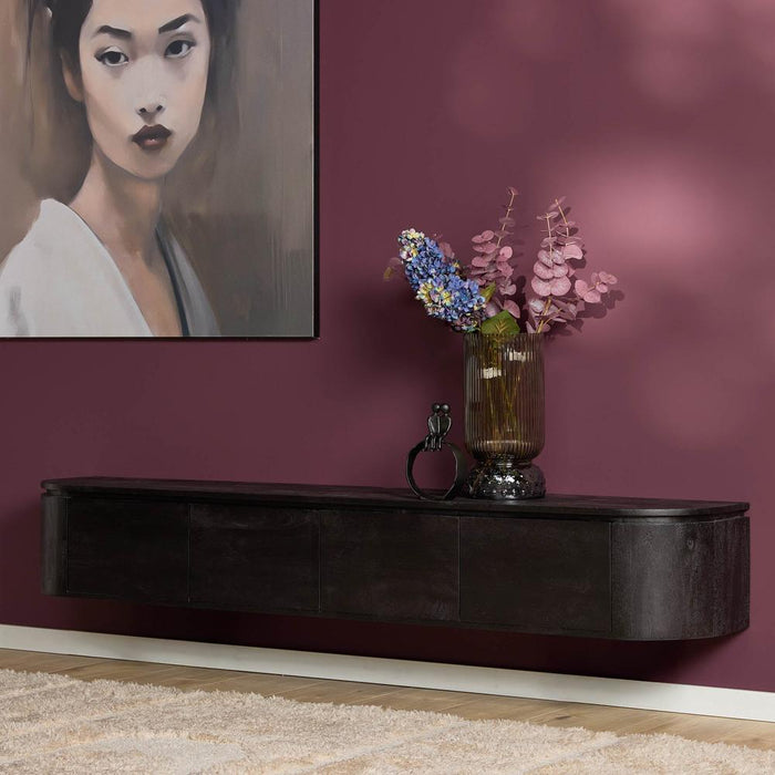TV-meubel Tv meubel Excellent Zwart 200 cm 200x30x35 cm-TV-meubels-Starfurn