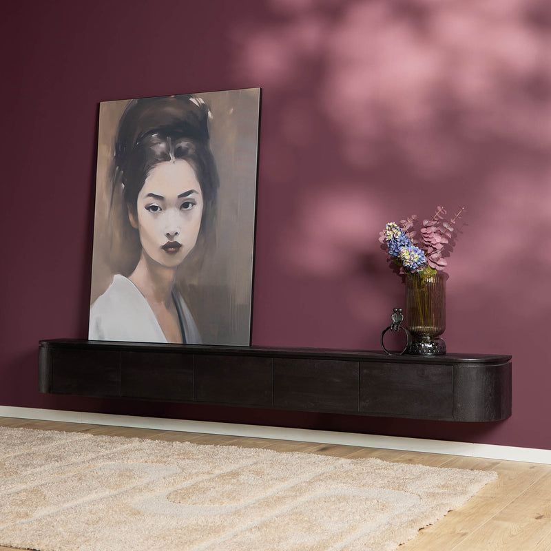 TV-meubel Tv meubel Excellent Zwart 280 cm 280x30x35 cm-TV-meubels-Starfurn