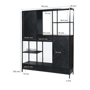 TV-meubel York Mangohout Zwart 160x40x200 cm-TV-meubels-Livingfurn