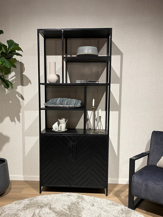 TV-meubel York Mangohout Zwart 90x40 cm-TV-meubels-Livingfurn