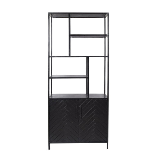 TV-meubel York Mangohout Zwart 90x40x210 cm-Opbergkasten-Livingfurn