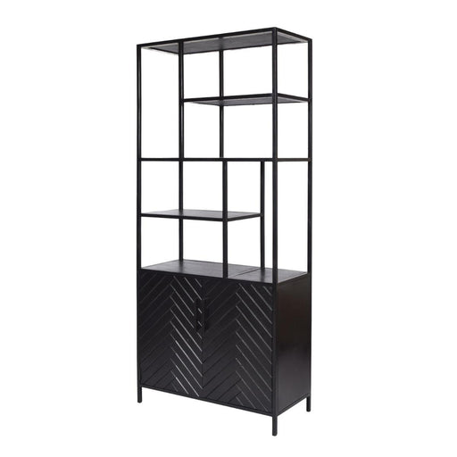 TV-meubel York Mangohout Zwart 90x40x210 cm-Opbergkasten-Livingfurn
