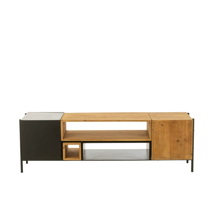 TV-meubel Zwart Fir hout 40x160 cm-TV-meubels-J-Line