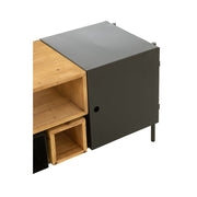 TV-meubel Zwart Fir hout 40x160 cm-TV-meubels-J-Line