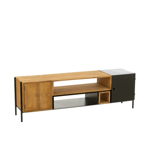 TV-meubel Zwart Fir hout 40x160 cm-TV-meubels-J-Line