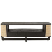 TV-meubel Zwart Mindi hout 40x140 cm-TV-meubels-J-Line