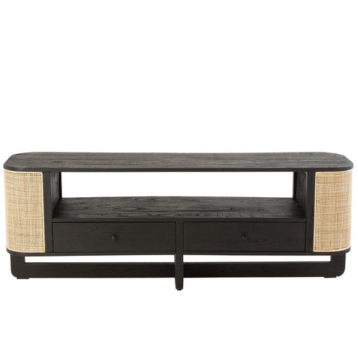 TV-meubel Zwart Mindi hout 40x140 cm-TV-meubels-J-Line