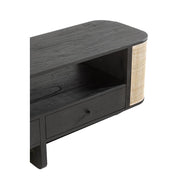 TV-meubel Zwart Mindi hout 40x140 cm-TV-meubels-J-Line