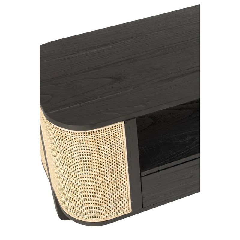 TV-meubel Zwart Mindi hout 40x140 cm-TV-meubels-J-Line