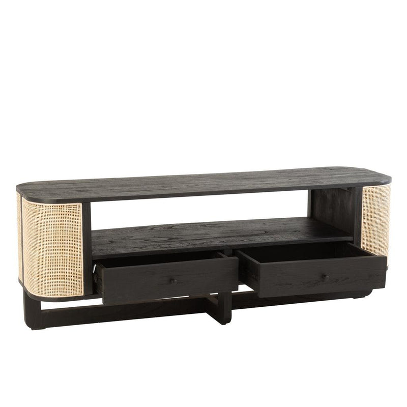 TV-meubel Zwart Mindi hout 40x140 cm-TV-meubels-J-Line