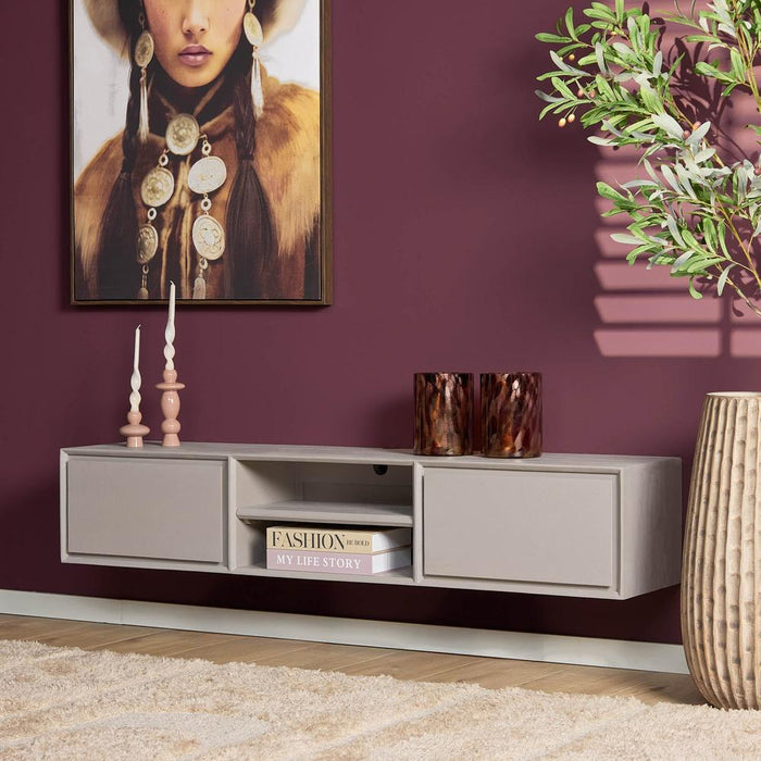 TV-meubel Zwevend tv meubel Ambiance Taupe 160 cm 160x30x35 cm-TV-meubels-Starfurn