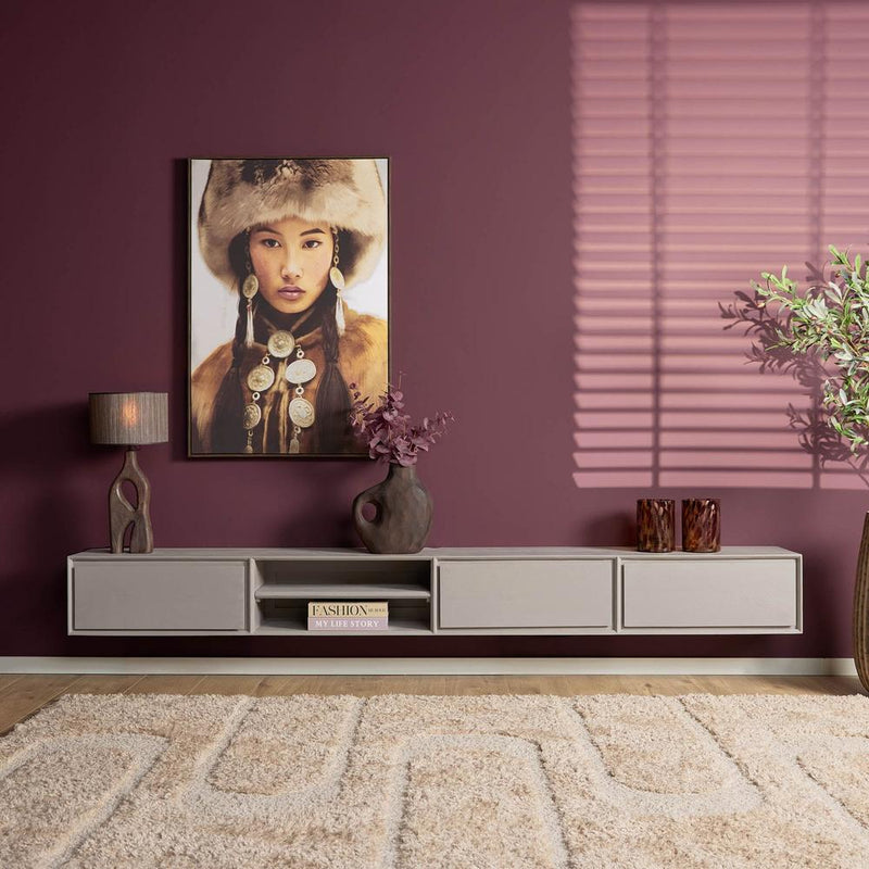 TV-meubel Zwevend tv meubel Ambiance Taupe 240 cm 240x30x35 cm-TV-meubels-Starfurn
