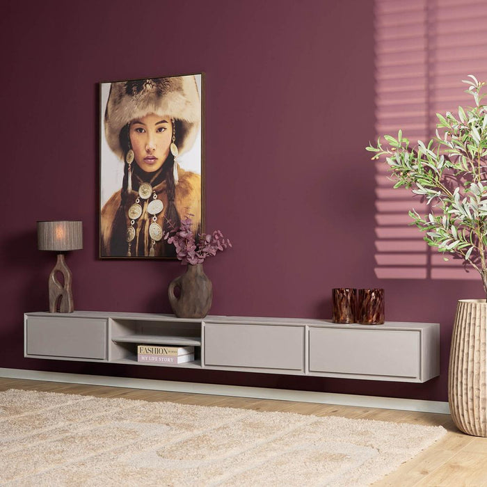 TV-meubel Zwevend tv meubel Ambiance Taupe 280 cm 280x30x35 cm-TV-meubels-Starfurn