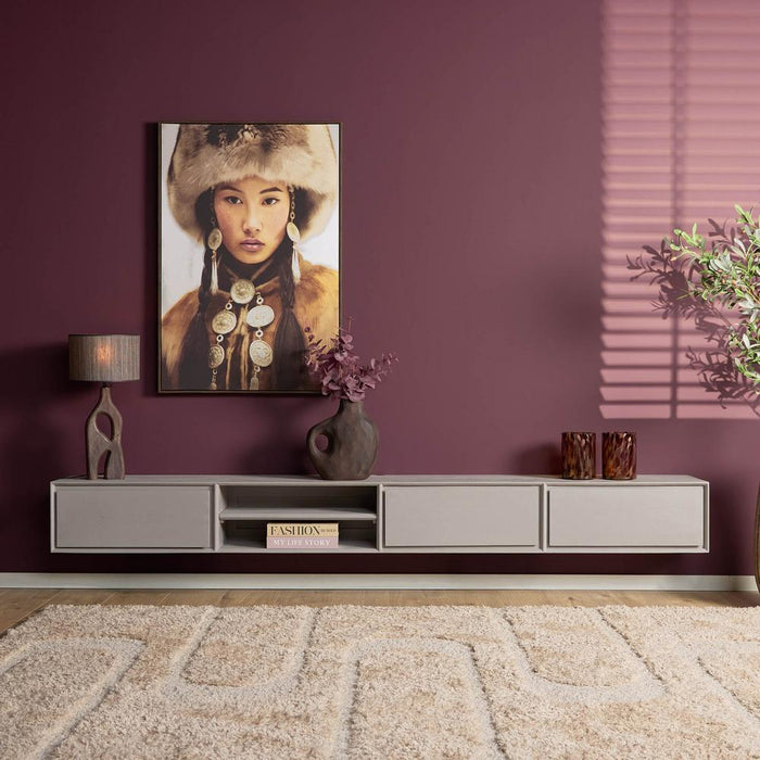 TV-meubel Zwevend tv meubel Ambiance Taupe 280 cm 280x30x35 cm-TV-meubels-Starfurn