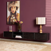 TV-meubel Zwevend tv meubel Ambiance Zwart 240 cm 240x30x35 cm-TV-meubels-Starfurn