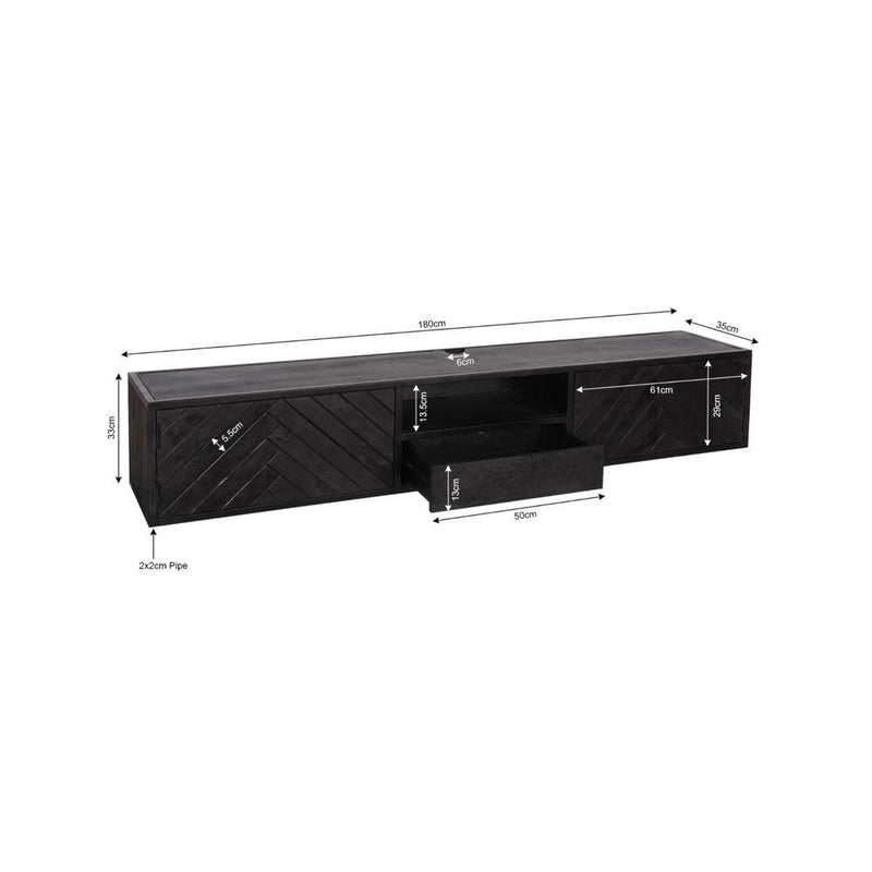 TV-meubel Zwevend tv meubel New York 180 cm 180x35x33 cm-TV-meubels-Starfurn