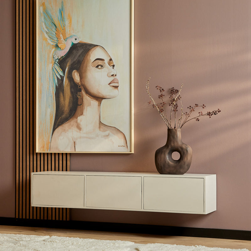 TV-meubel Zwevend tv meubel Vision Zand 160 cm 160x30x35 cm-TV-meubels-Starfurn