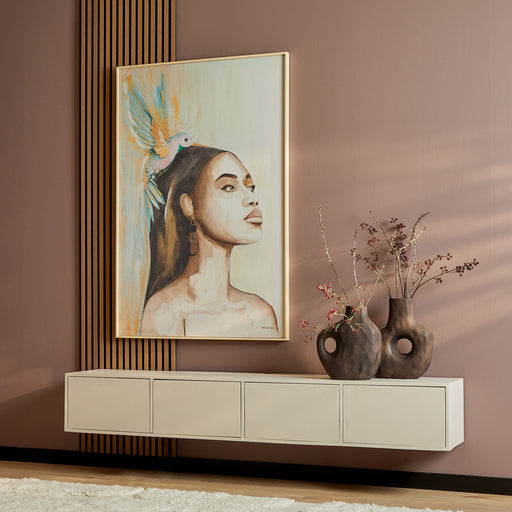 TV-meubel Zwevend tv meubel Vision Zand 200 cm 200x30x35 cm-TV-meubels-Starfurn