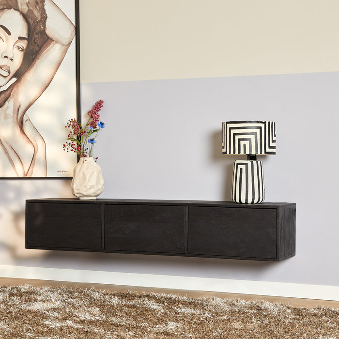 TV-meubel Zwevend tv meubel Vision Zwart 160 cm 160x30x35 cm-TV-meubels-Starfurn