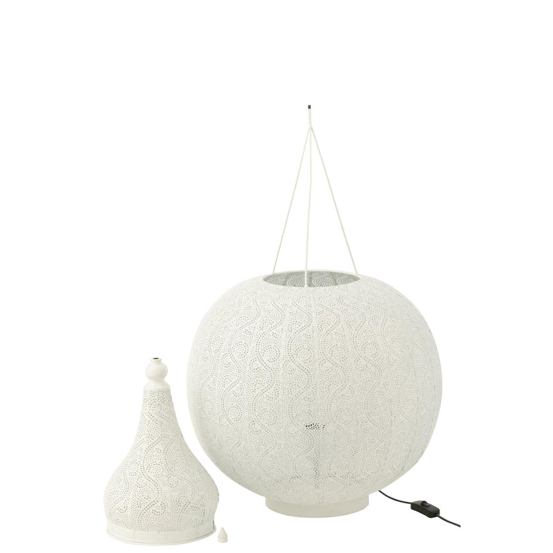 Tafellamp Aladin Ijzer Wit 46x46x78 cm-Tafellampen-J-Line