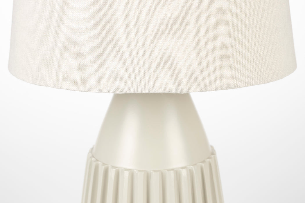 Tafellamp Aysa Aluminum Beige Ø25x52 cm E27-Tafellampen-Creating Home