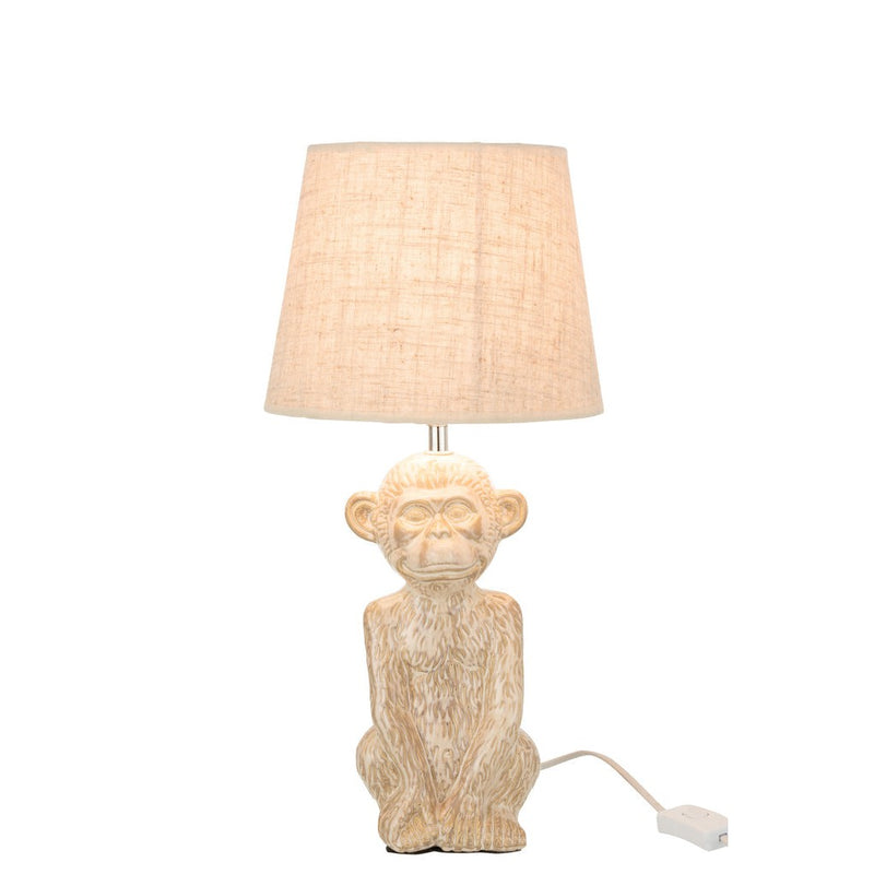 Tafellamp Beige Cement 22 cm 22x22x46 cm-Tafellampen-J-Line