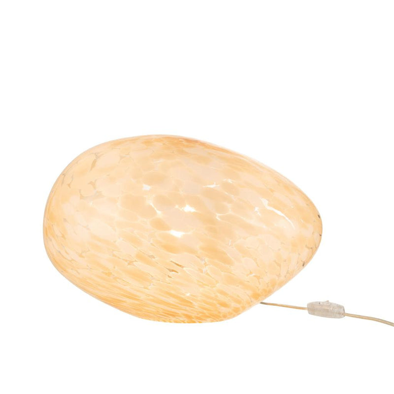 Tafellamp Beige Glas Ovaal 30 cm 30x40x24 cm-Tafellampen-J-Line