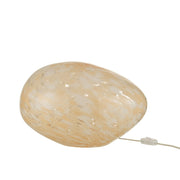 Tafellamp Beige Glas Ovaal 30 cm 30x40x24 cm-Tafellampen-J-Line