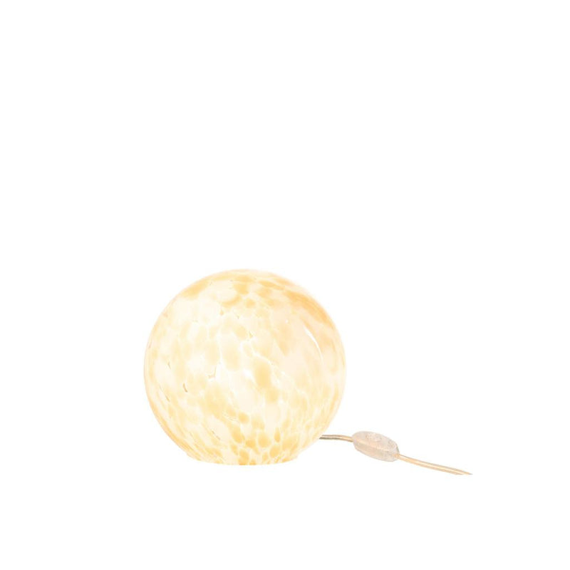 Tafellamp Beige Glas Rond 20 cm 20x20x18 cm-Tafellampen-J-Line