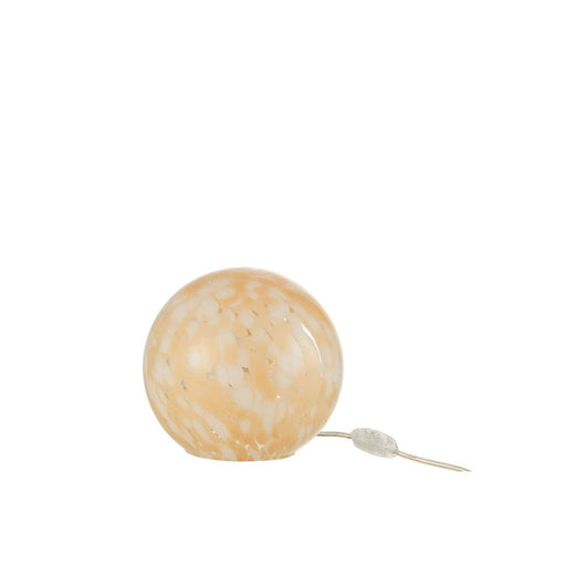Tafellamp Beige Glas Rond 20 cm 20x20x18 cm-Tafellampen-J-Line