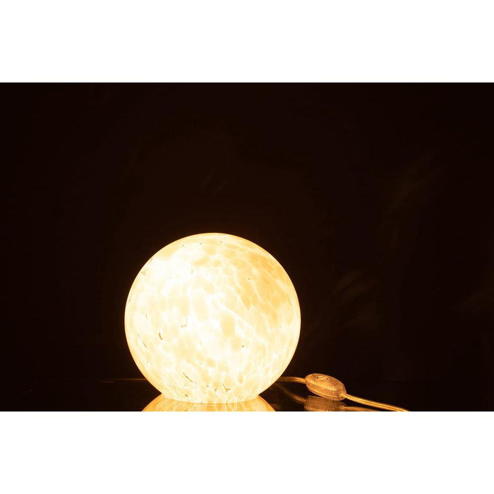 Tafellamp Beige Glas Rond 20 cm-Tafellampen-J-Line