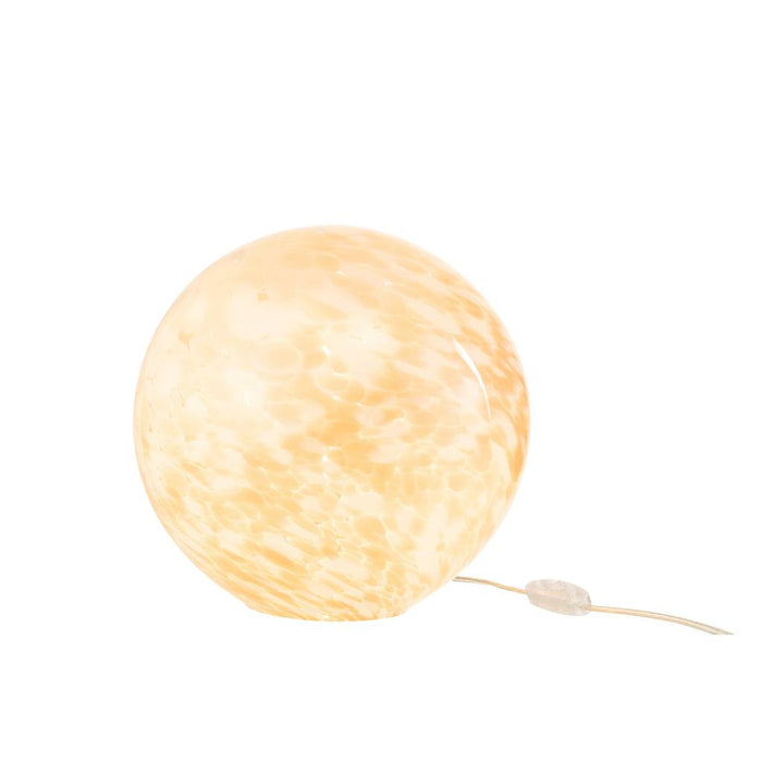Tafellamp Beige Glas Rond 29 cm-Tafellampen-J-Line