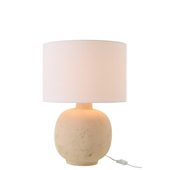 Tafellamp Beige Keramiek 38 cm-Tafellampen-J-Line