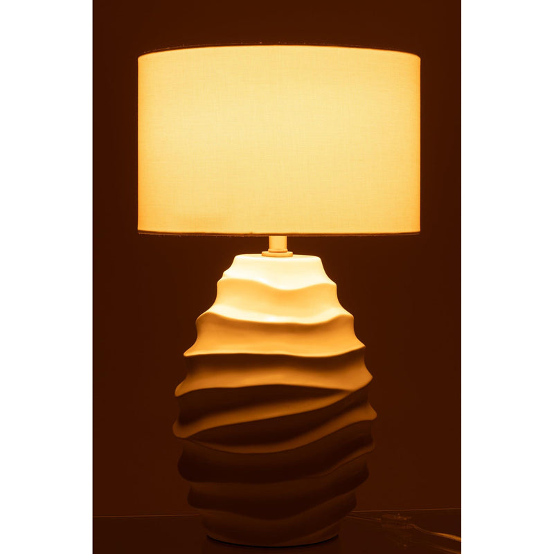 Tafellamp Beige Linnen 40 cm 40x40x68 cm-Tafellampen-J-Line