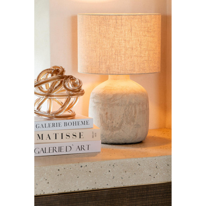 Tafellamp Beige Linnen S 30 cm 30x30x47 cm-Tafellampen-J-Line