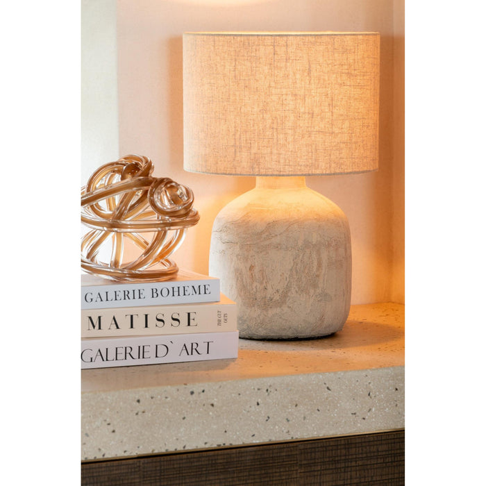 Tafellamp Beige Linnen S 30 cm 30x30x47 cm-Tafellampen-J-Line