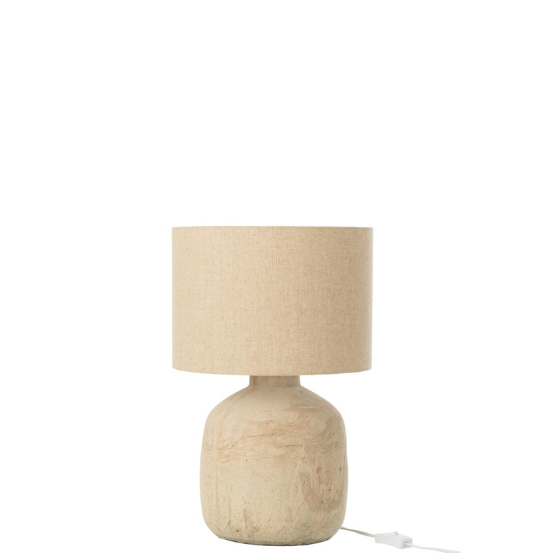 Tafellamp Beige Linnen S 30 cm 30x30x47 cm-Tafellampen-J-Line