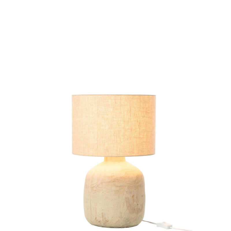 Tafellamp Beige Linnen S 30 cm 30x30x47 cm-Tafellampen-J-Line
