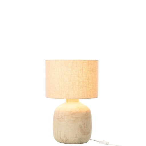 Tafellamp Beige Linnen S 30 cm 30x30x47 cm-Tafellampen-J-Line
