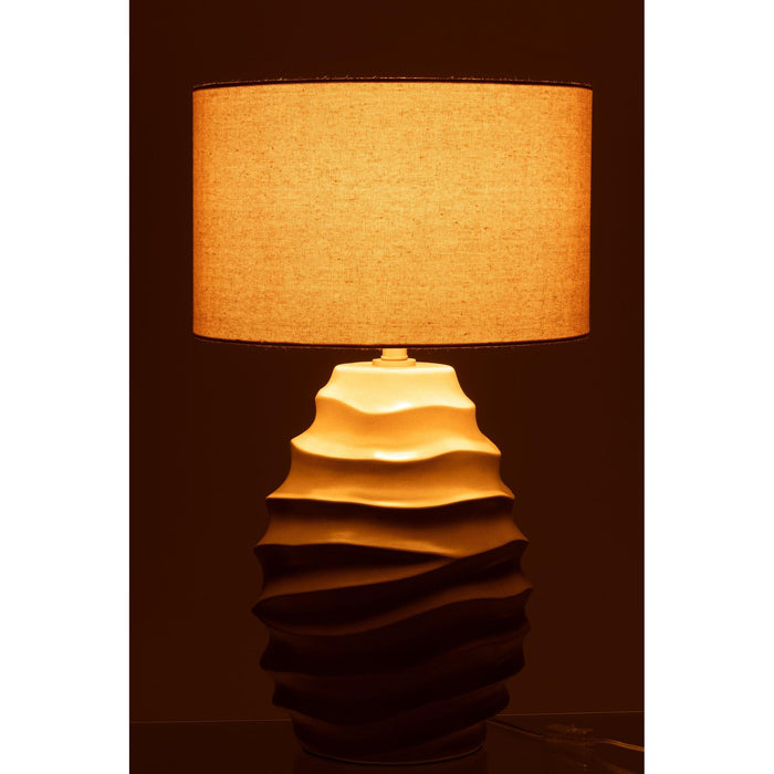 Tafellamp Beige Metaal 40 cm-Tafellampen-J-Line