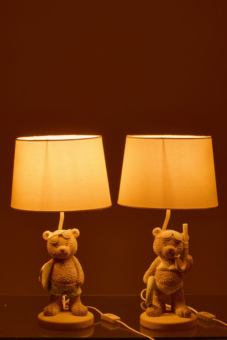 Tischlampe Beige Polykunstharz 26 cm - Polykunstharz(100%) - 60343